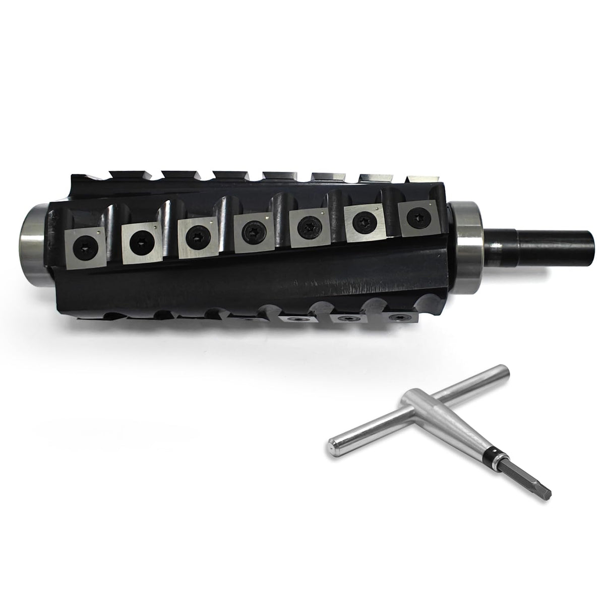 6 Inch Spiral Cutter Head for Jet 6” jj-6csdx Long Bed Jointer Woodworking Spiral Helical Cutterhead with 28 Pieces Reversible Carbide Inserts