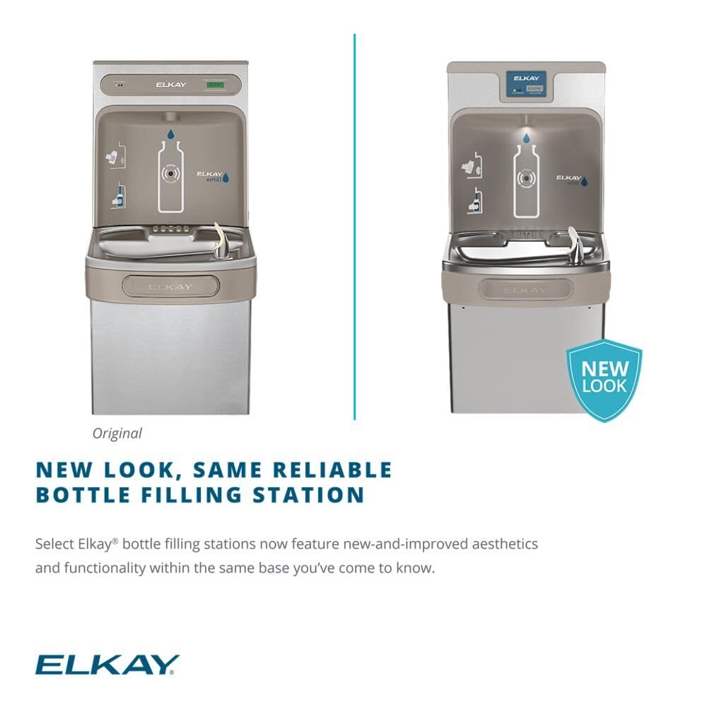 Elkay LZSTL8WSSK Filtered Bi-Level Fountain & EZH2O Bottle Filler, Stainless 120
