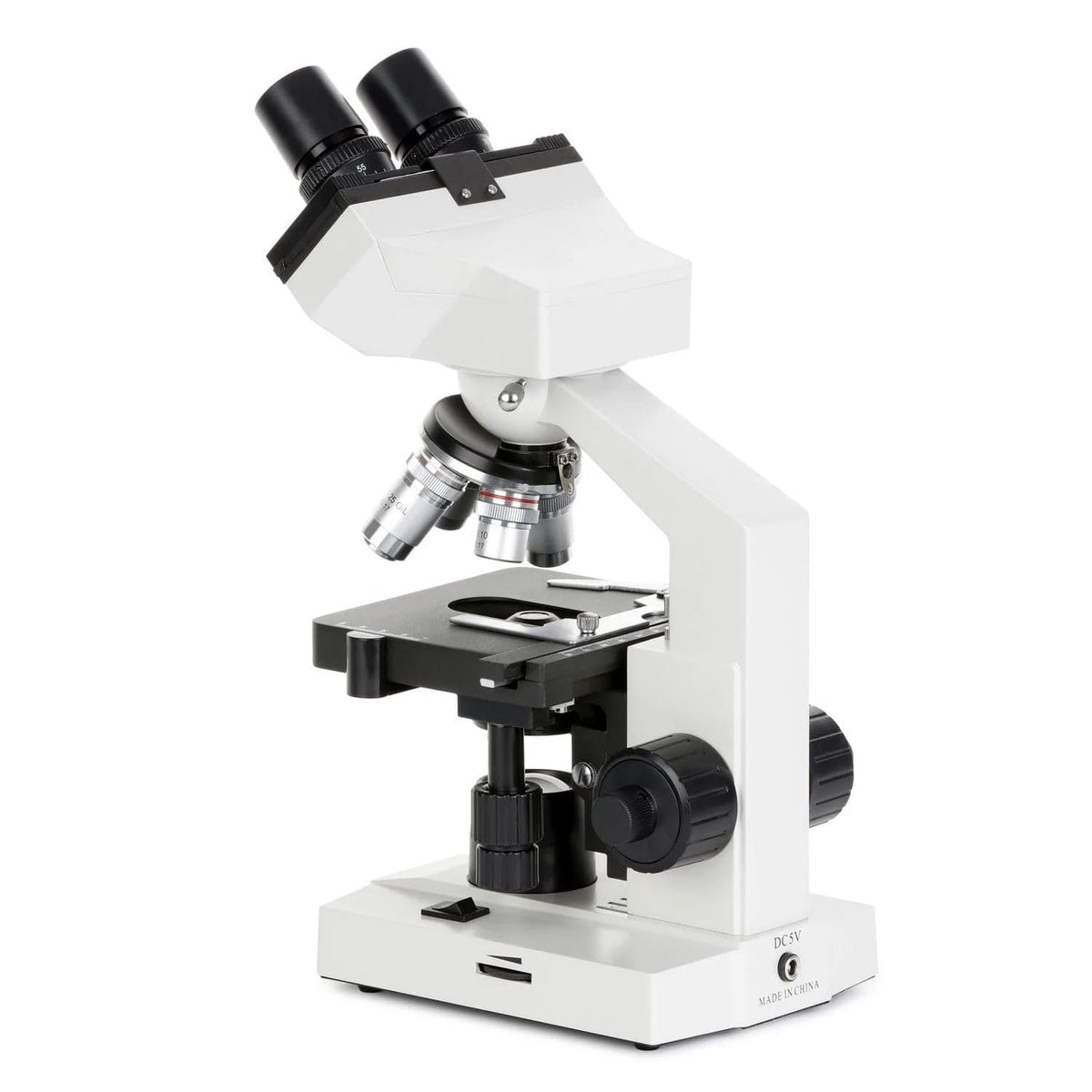 AmScope OMAX 40X-2000X Lab LED Binocular Compound Microscope with Double Layer Mechanical Stage and Coaxial Coarse/Fine Focusing Knob