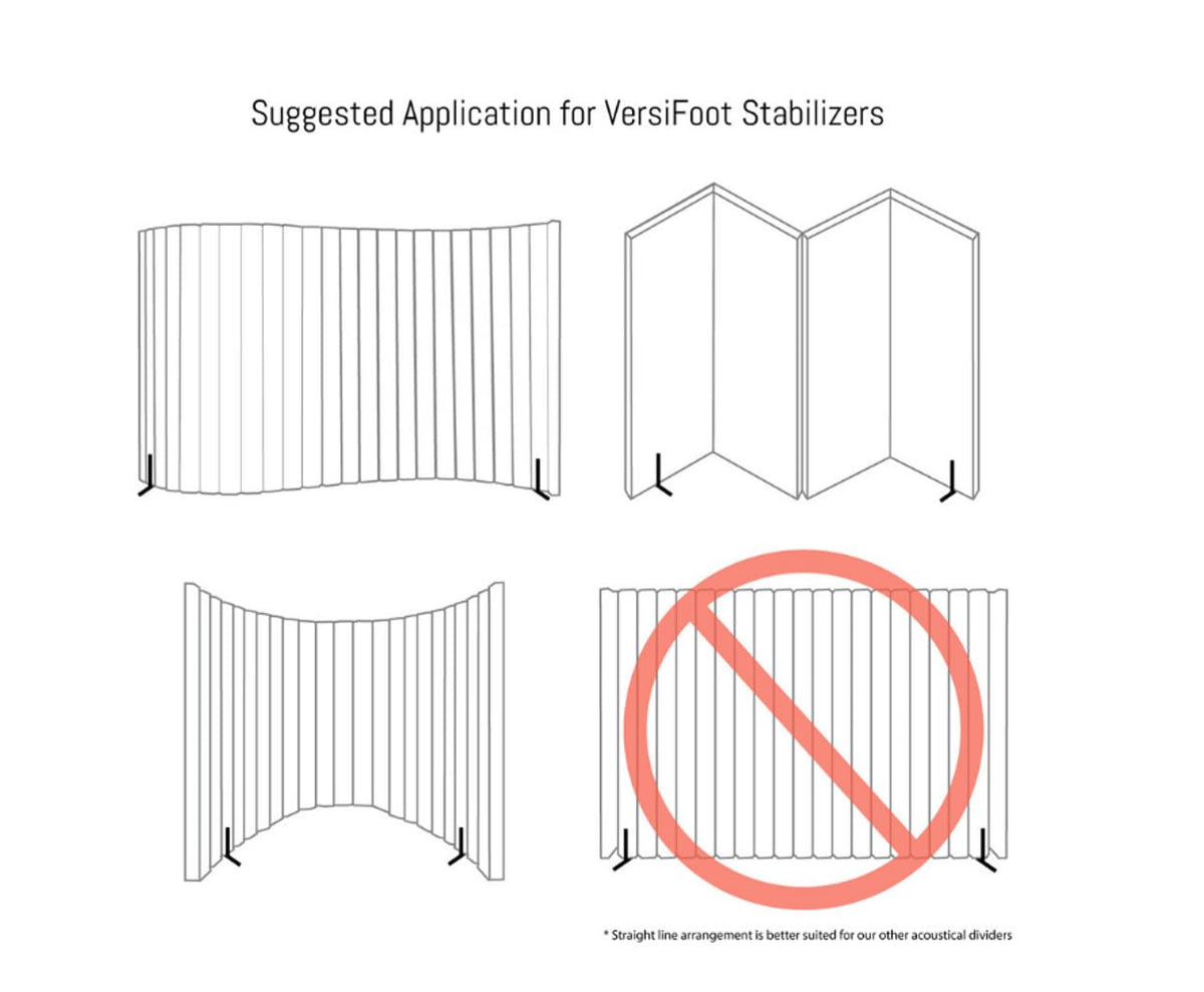 Versare VersiPanel Acoustical Partition Wall - Sound Panel Classroom Office Room Divider, Flexible Arrangement, Easy Roll-up Storage (Black, 8' Wide x 6'6" Tall)
