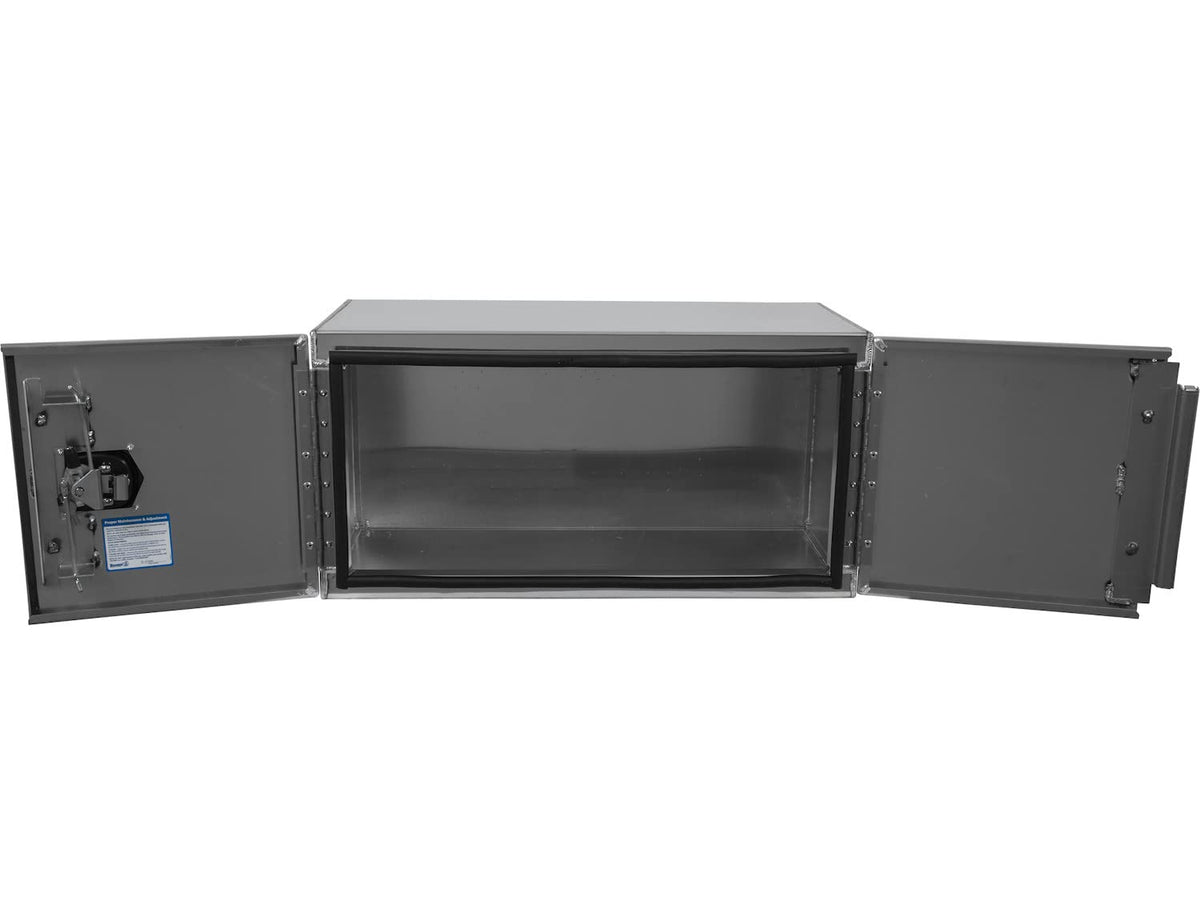 Buyers Products 1705303 Underbody Truck Tool Box with Barn Doors, 18 x 18 x 30 Inch, Made in USA, Smooth .100 in Aluminum, Weather-Resistant, 3 Point Locking, for Flatbeds, Trailers & Work Trucks