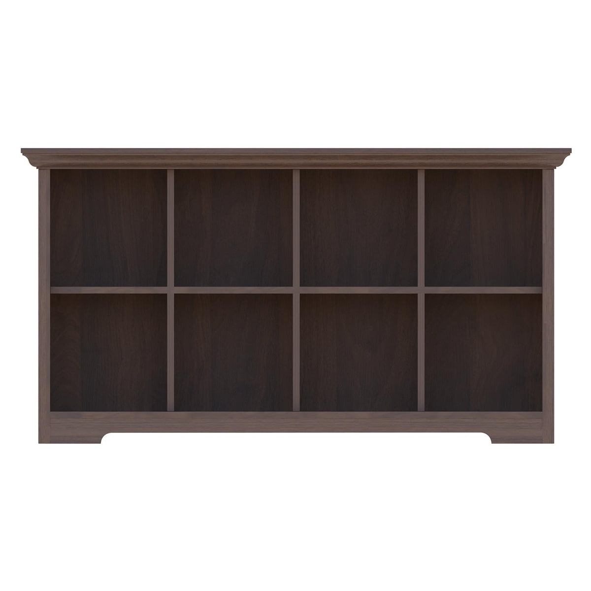OSCHF Cube Shelf Bookcase with Base - Wooden 2 Tiers Floor Standing Low Storage Cabinet for Home and Office, 8-Cube Lattice Bookshelf, Walnut