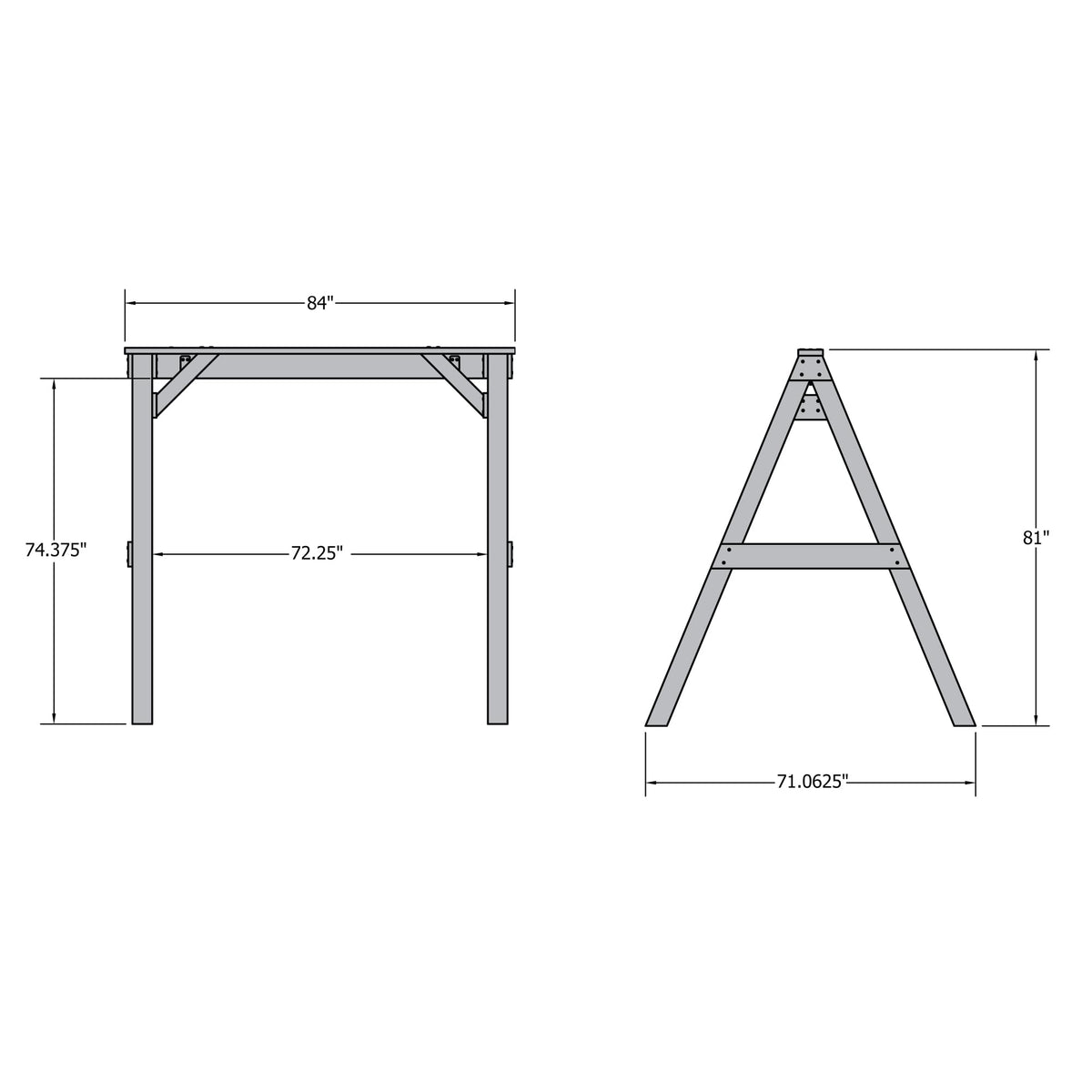 Highwood Heavy Duty, Weather Resistant A-Frame Porch Swing Stand, Weathered Acorn