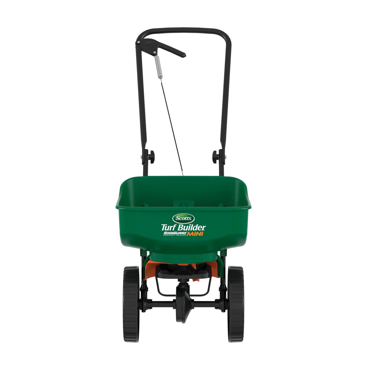 Scotts Turf Builder EdgeGuard Mini Broadcast Spreader - Spreader for Lawn Fertilizer, Weed & Insect Control, Grass Seed, and Ice Melt, Holds Up to 15,000 sq. ft. of Product