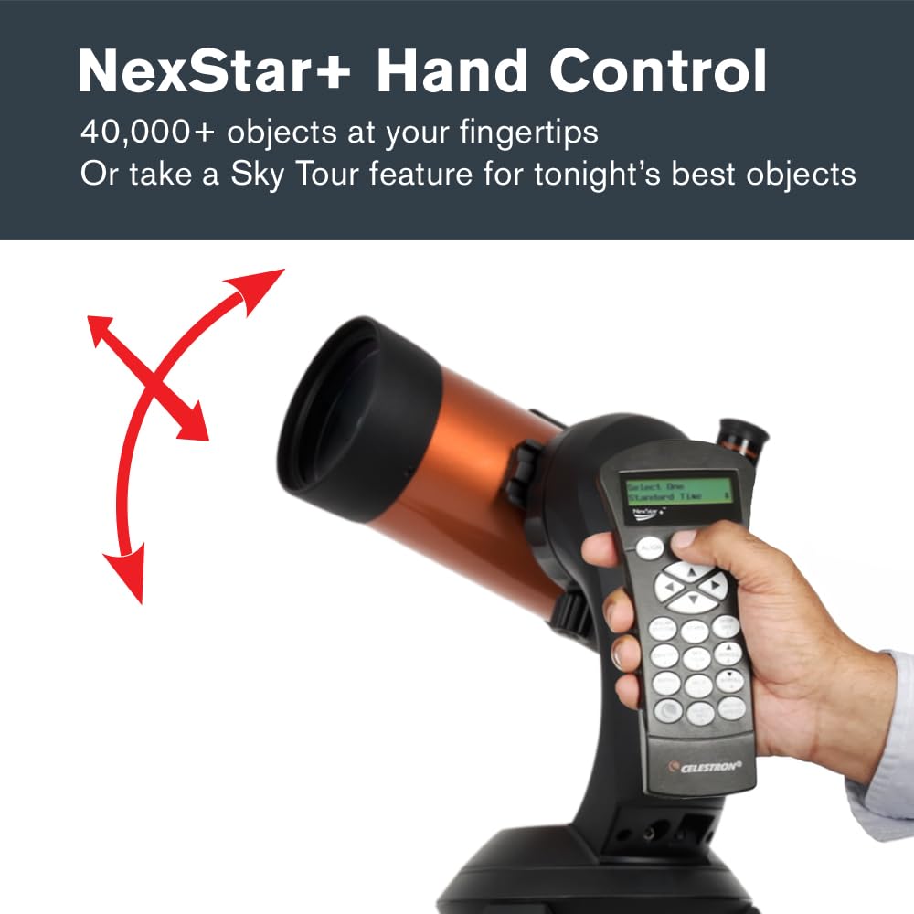 Celestron NexStar 4SE Computerized Telescope – 4-Inch Maksutov-Cassegrain Optical Tube – Fully Automated GoTo Mount with SkyAlign – Ideal for Beginners and Advanced Users – 40,000+ Object Database