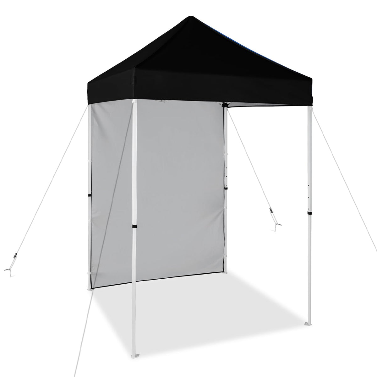 EAGLE PEAK Pop up Canopy 5x5, Outdoor Portable Canopy Tent with One Removable Sunwall, Carry Bag Included, Black