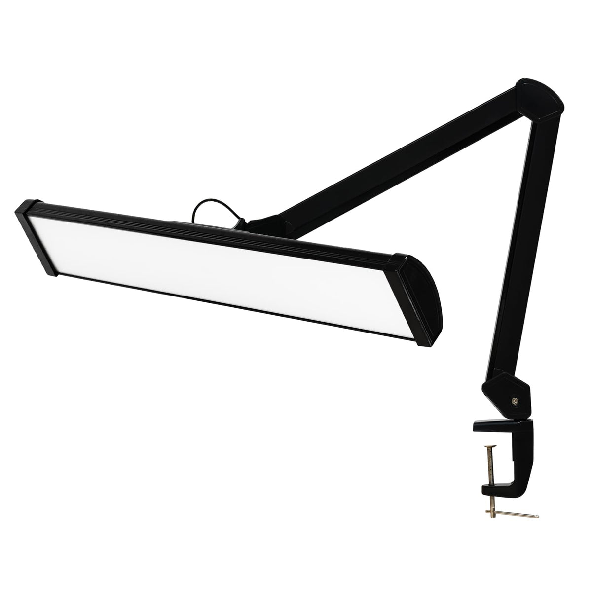 Bemelux LED Architect Desk Lamp, 2300 Lumens, Dimmable, Metal Swing Arm, 5 Color Temperatures, 30W, Ideal for Task Work, Drafting, Reading, Clamp-on Office Table Lamp with 360 Bright LEDs (Black, CCT)