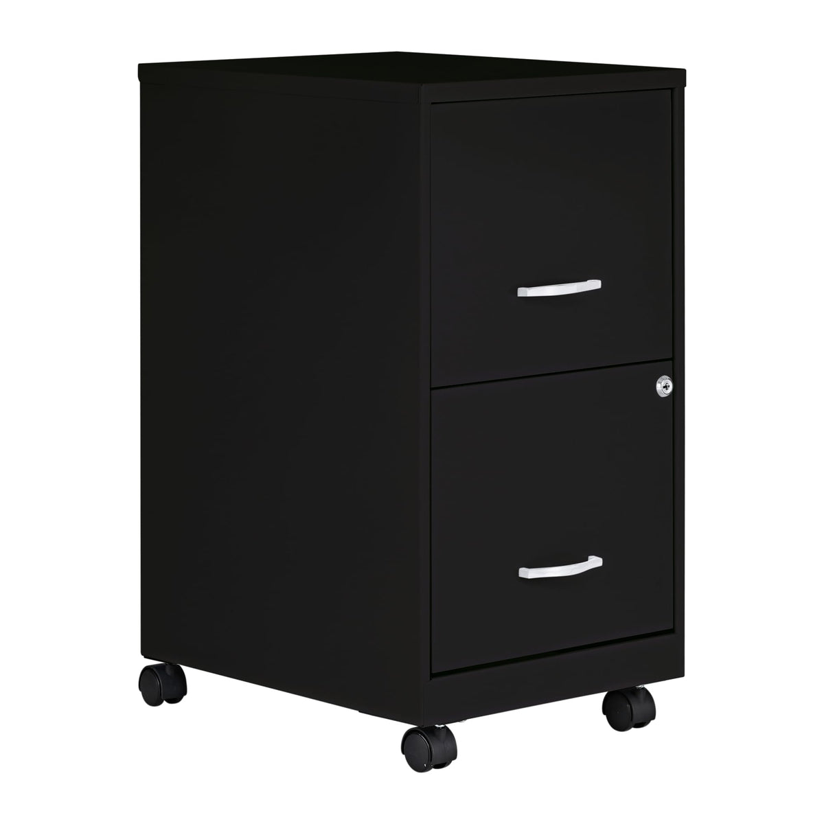 Lorell 2-Drawer Mobile File Cabinet, 14.2" x 18" x 26.5", Black