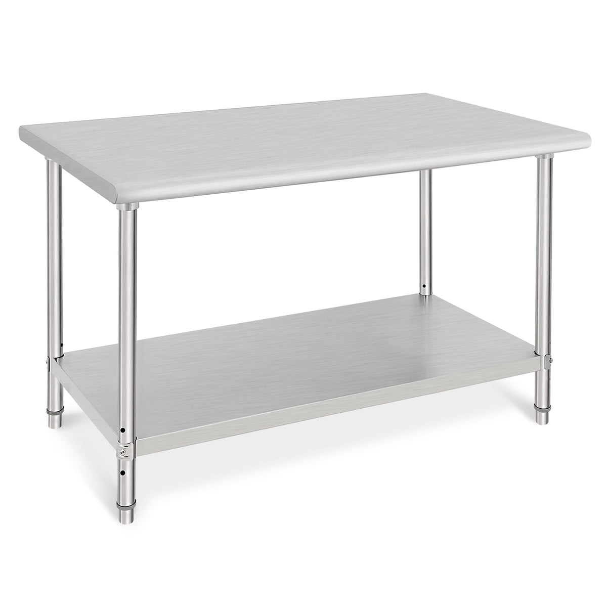 48x30 Inch Stainless Steel Prep Table, Heavy-Duty Commercial Work Table with Adjustable Undershelf for Restaurant, Kitchen & Home Use