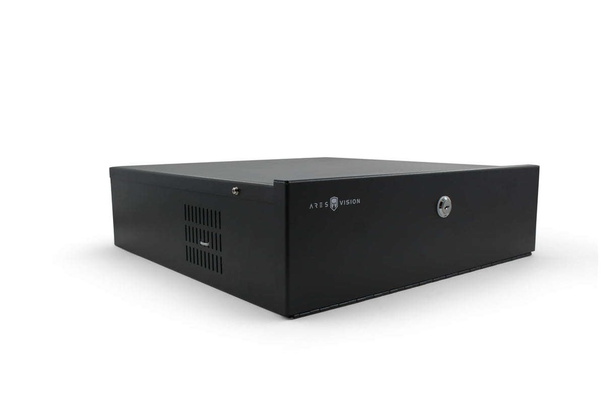 ARES VISION DVR Lock Box 18" x 18" x 5" – Heavy Duty 16 Gauge Steel Security Enclosure with Fan, Lock & Key, Cable Knockouts – Secure NVR, Router, AV Equipment for Home & Commercial Use