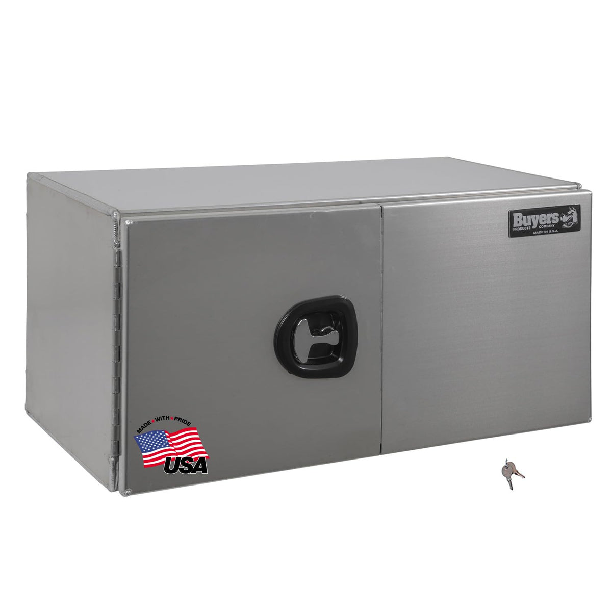 Buyers Products 1705303 Underbody Truck Tool Box with Barn Doors, 18 x 18 x 30 Inch, Made in USA, Smooth .100 in Aluminum, Weather-Resistant, 3 Point Locking, for Flatbeds, Trailers & Work Trucks