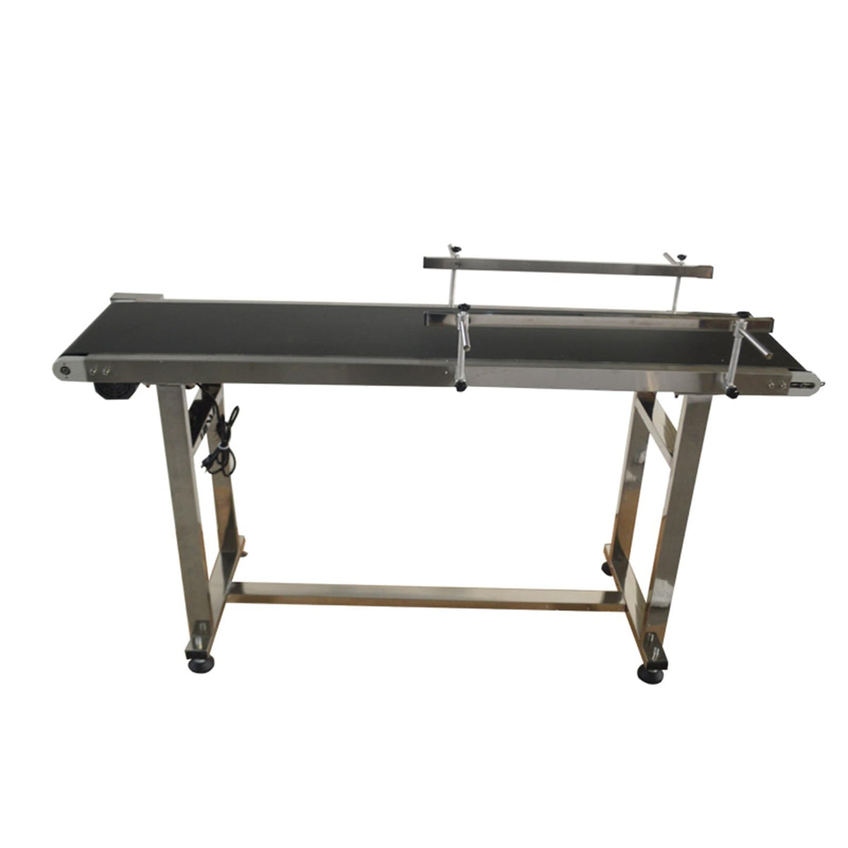 THUXEON 110V PVC Belt Conveyor with Double Guardrail, Conveyor Length 59inch Belt Width 11.8inch, Flat Conveyor Belt Systems with Anti-Static and Adjustable Speed for Industrial Transport