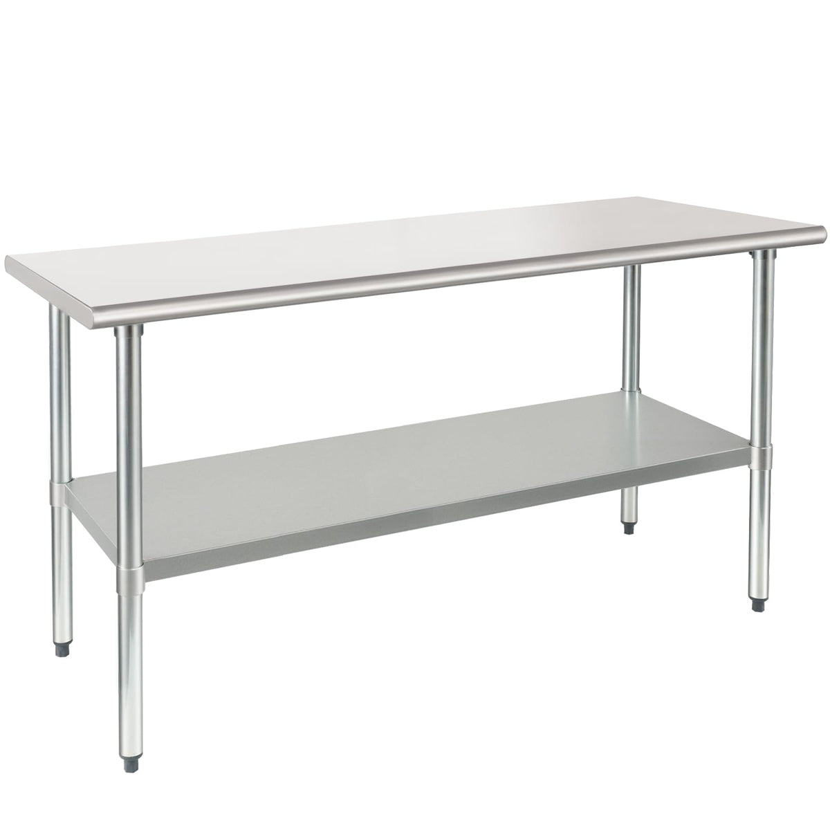 HARDURA Stainless Steel Table 24X60 Inches with Undershelf and Galvanized Legs NSF Heavy Duty Commercial Prep Work Table for Restaurant Kitchen Home and Hotel
