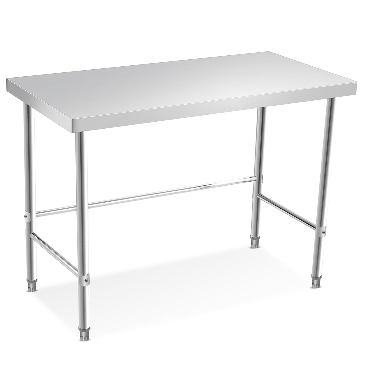 COZONY Stainless Steel Table 48x24 Inch, Kitchen Restaurant Stainless Steel Prep Work Metal Table Countertop with Open Base