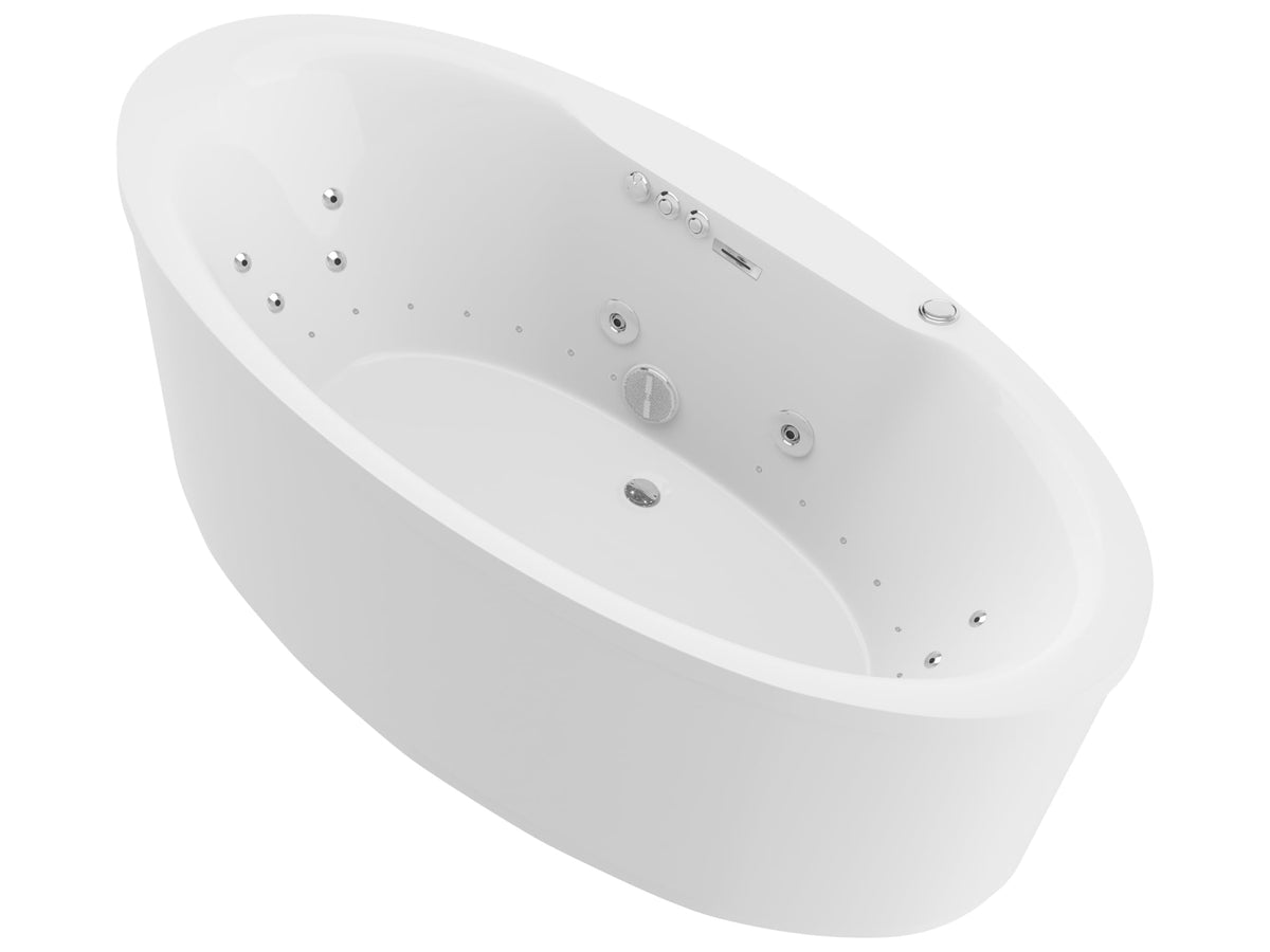 ANZZI Heidi 5.7 ft. Whirlpool and Air Bath Tub in White | FT-AZ101