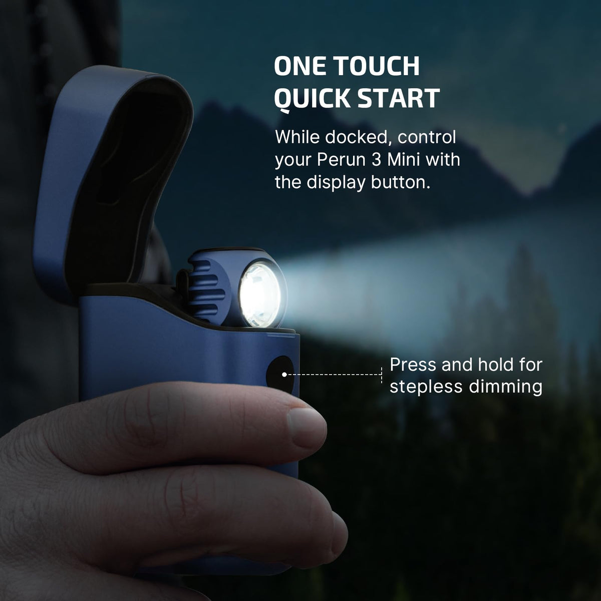 OLIGHT Perun 3 Mini Premium Headlamp 1250 Lumens with Type-C Charging Box, Rechargeable Headlight with Red Light Option,Perfect for Working, Hiking, Camping and Climbing (Midnight Blue)
