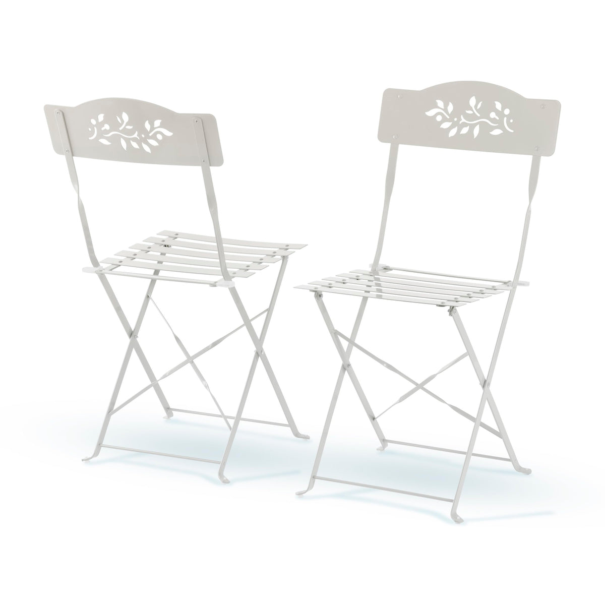 Alpine Corporation Indoor/Outdoor 3-Piece Bistro Set Folding Table and Chairs Patio Seating, White