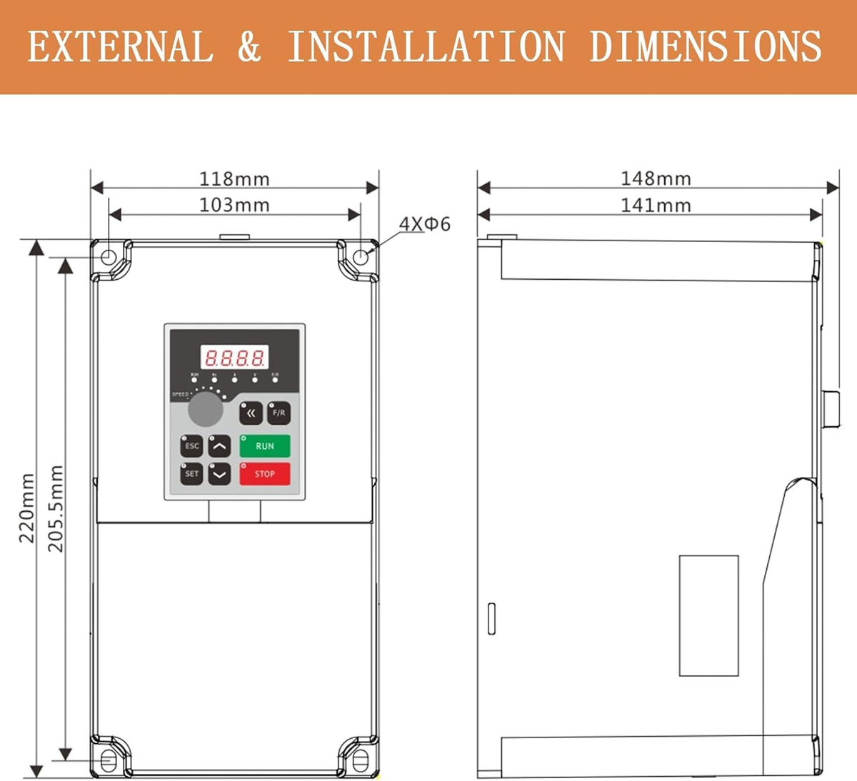 QNK 7.5KW 10HP 380V AC 17.5A VFD Converter Single to 3 Phase Inverter Variable Frequency Drive for CNC Spindle Motor Speed Controller