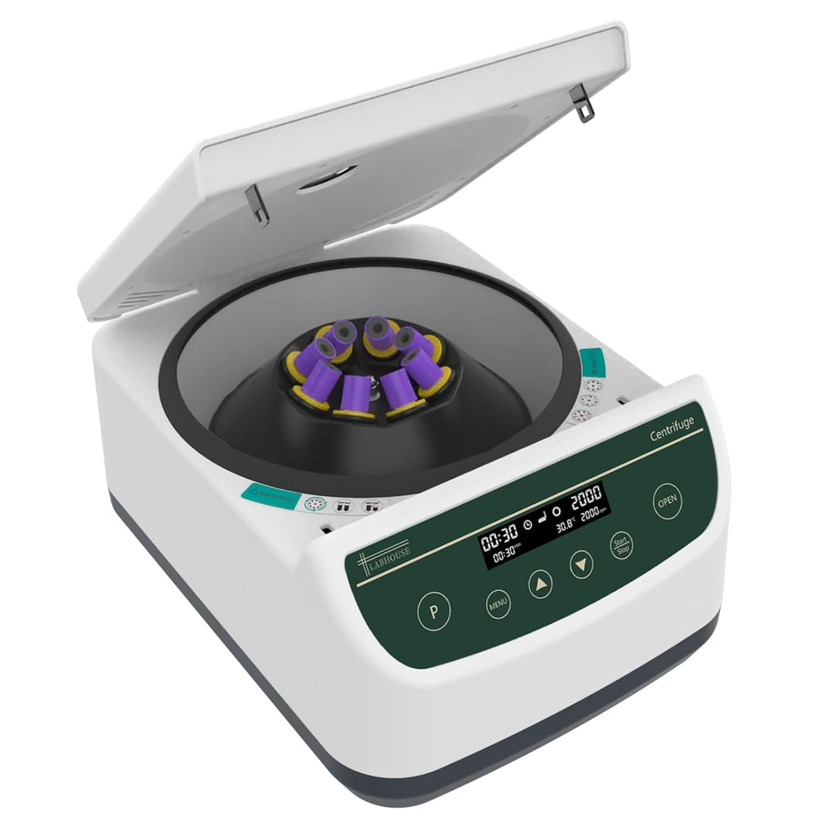 LABHOUSE Centrifuge Machine PRP PRF 2ml-5ml/10ml/15mlx8 Speed 500-4000rpm 1967xg RCF Lab Benchtop Centrifuges Store 9 Programs Timer 30sec-99min