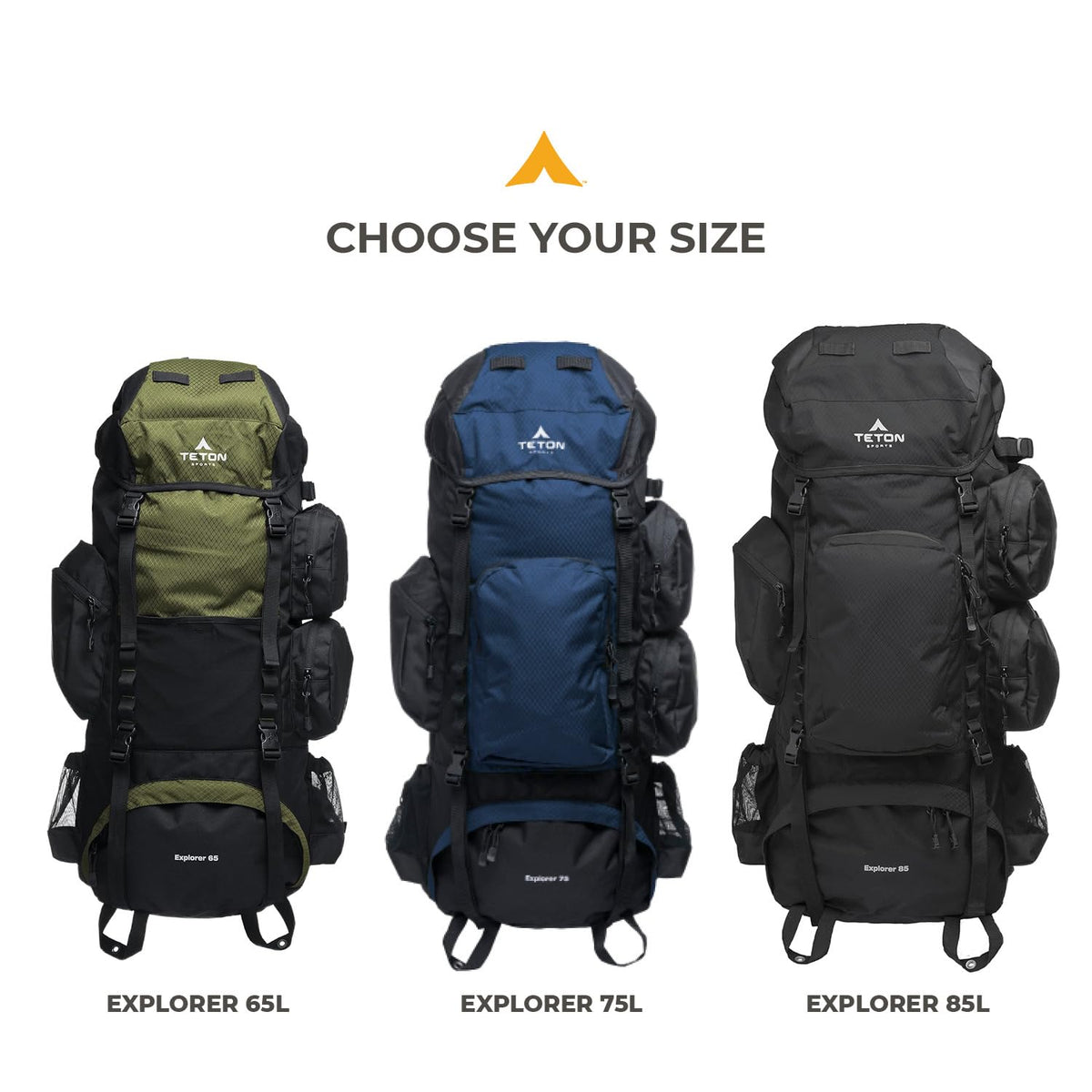 Teton 75L Explorer Internal Frame Backpack for Hiking, Camping, Backpacking, Rain Cover Included, Ocean