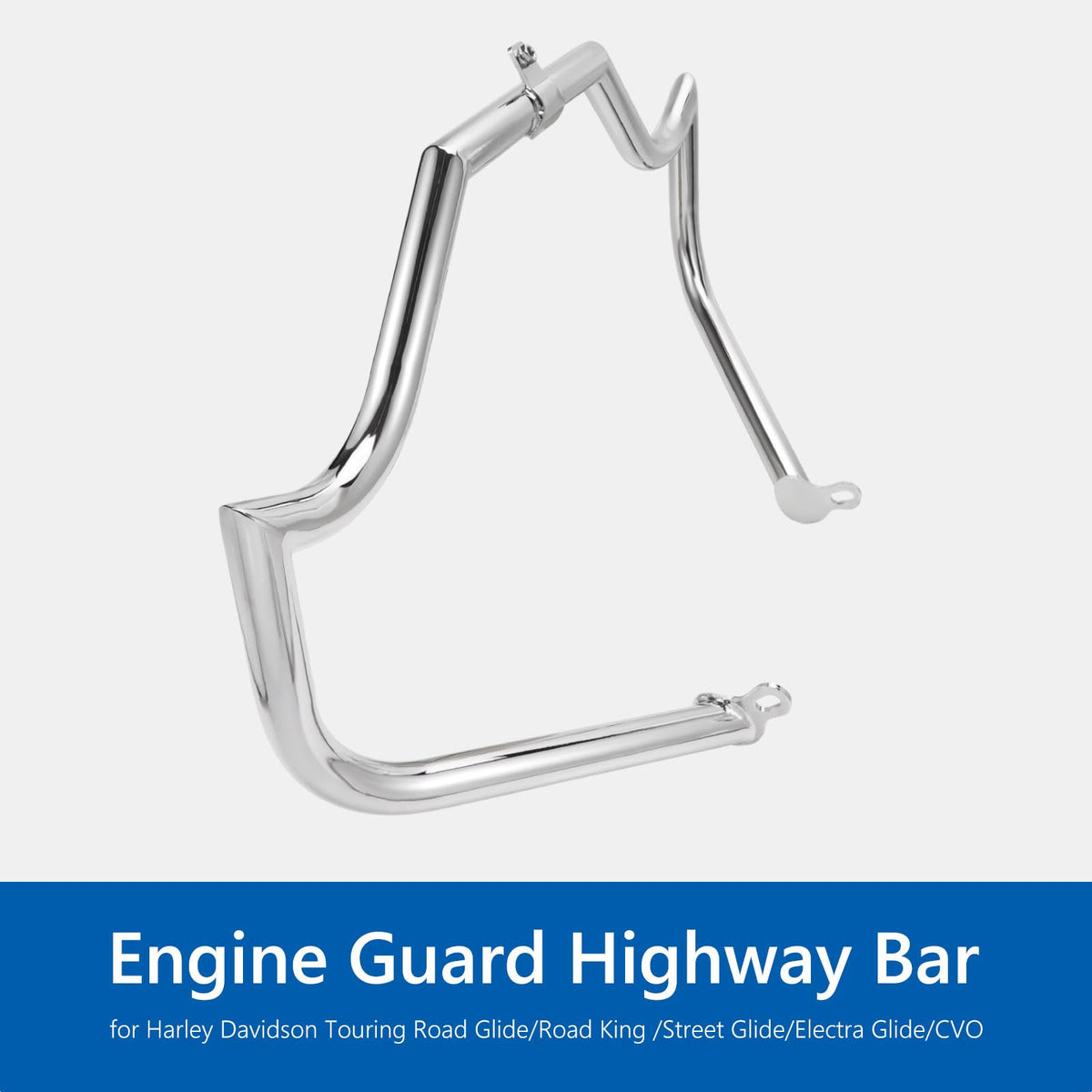 Highway Crash Bar Engine Guard for Harley Davidson Touring Road Glide Road King Street Glide Electra Glide CVO and Trike Models (Chrome)