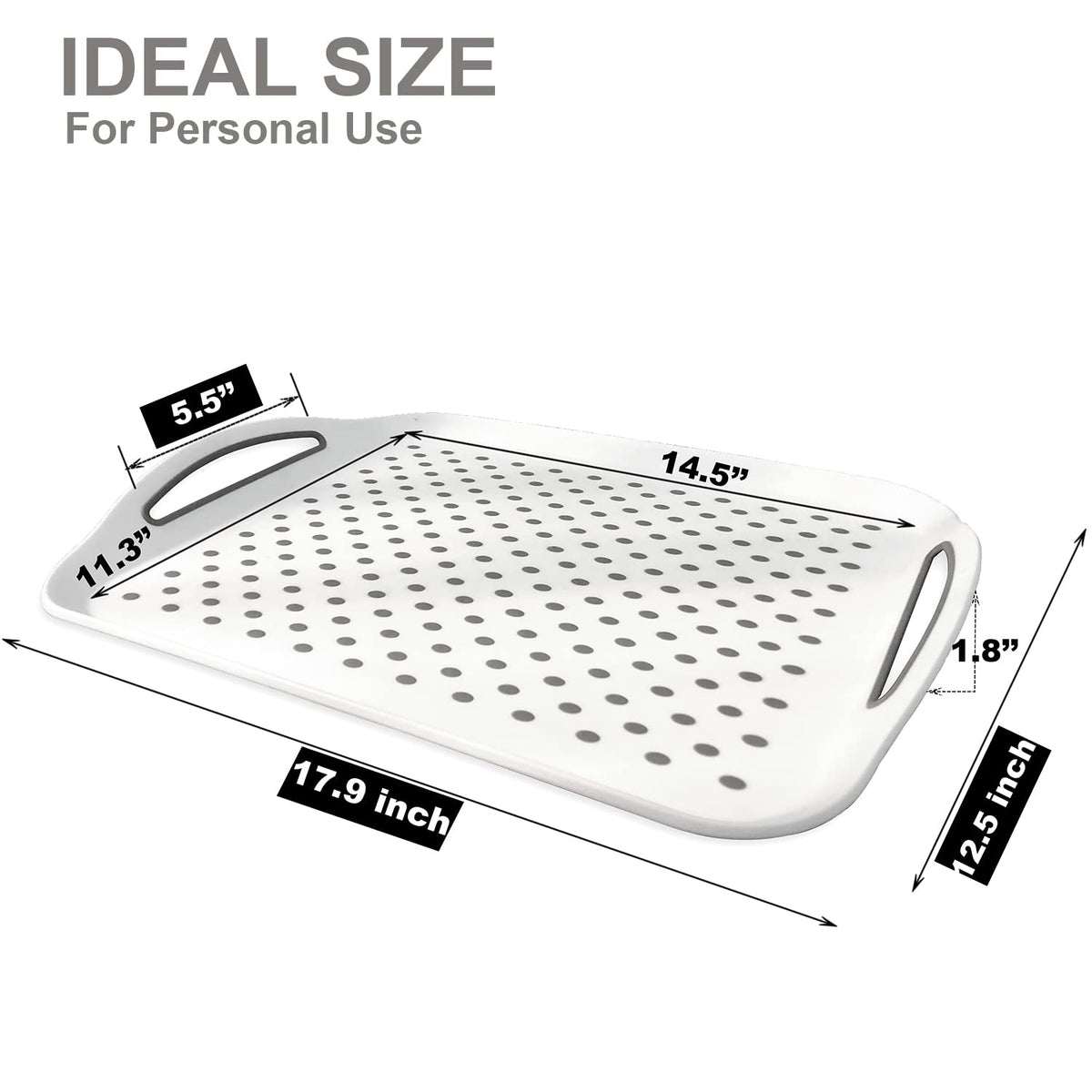 KAQAHIDO Large Non Slip Serving Tray with Handles and 34x22x10 inch Wave Edge 4 Tier Serving Tray for Party Buffet Entertaining