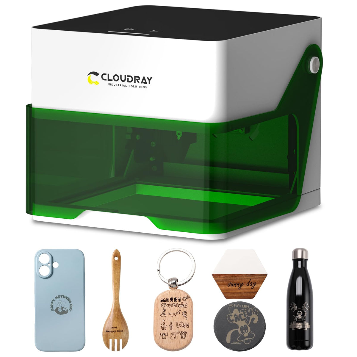 Cloudray 5W Diode, Laser Engraver Machine Mini Laser Etching Cutter for DIY Wood Leather Silicone Paper Glass Acrylic Cloth Enclosed Design Class1, 5000mW
