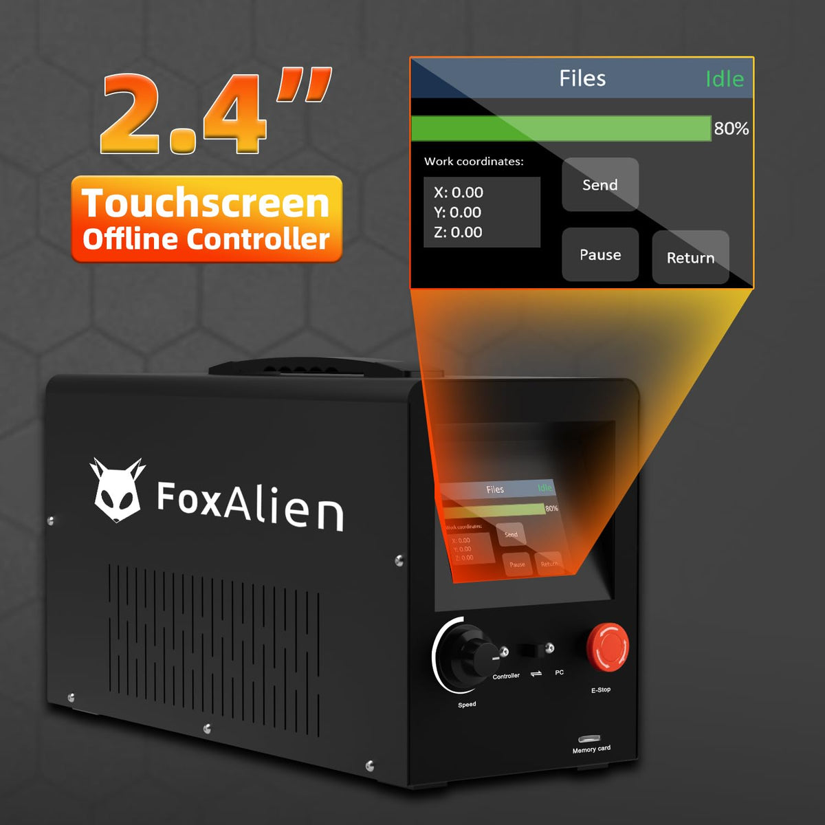 FoxAlien XE-PRO 3-Axis CNC Router Machine + NEMA23 4th Axis Rotary Engraving Module for Engraving Curved Surface and Cylindrical Object