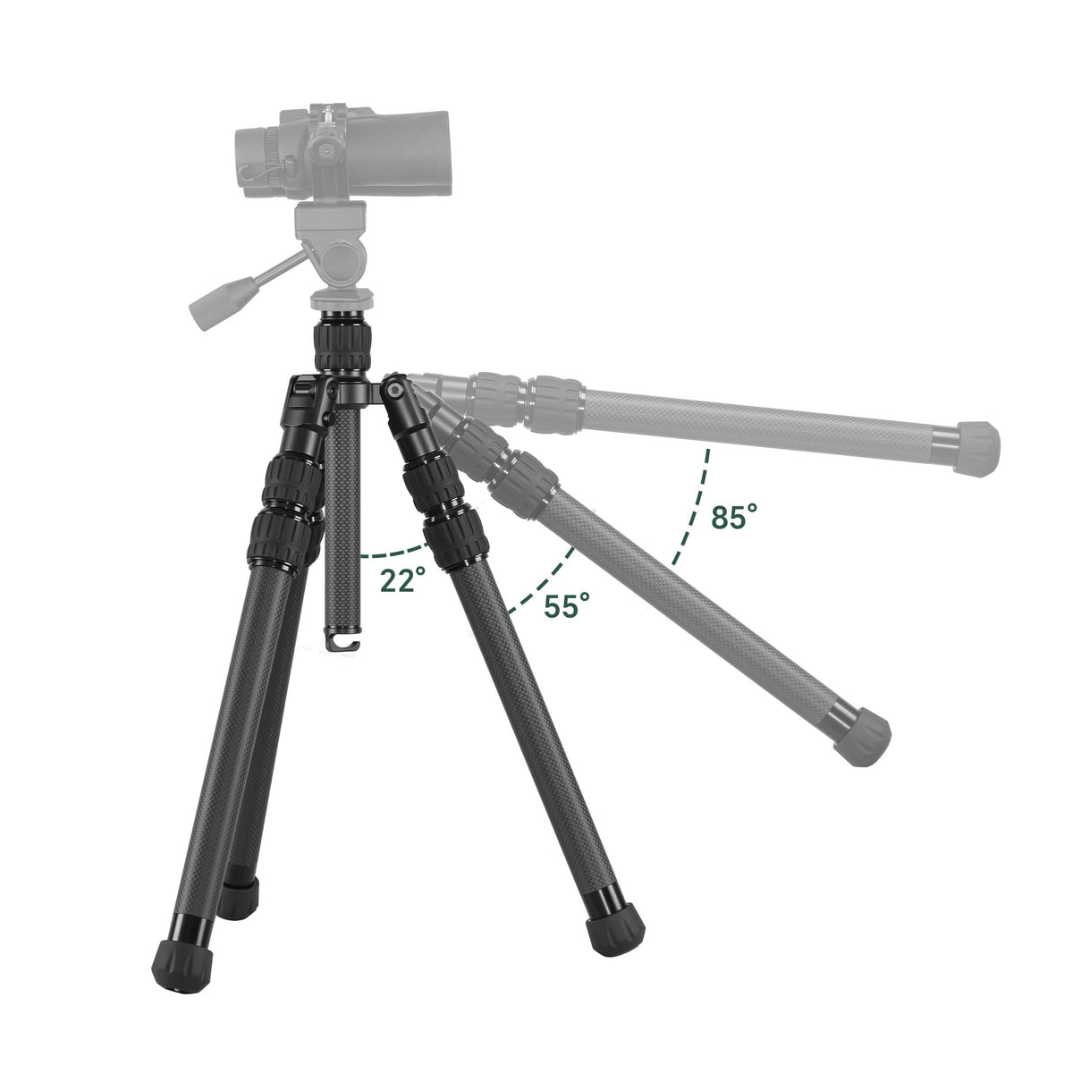 FANAUE Carbon Fiber Tripod with Fluid Ball Head, Compatible with Arca Swiss/RRS for Camera, Binoculars Telescope