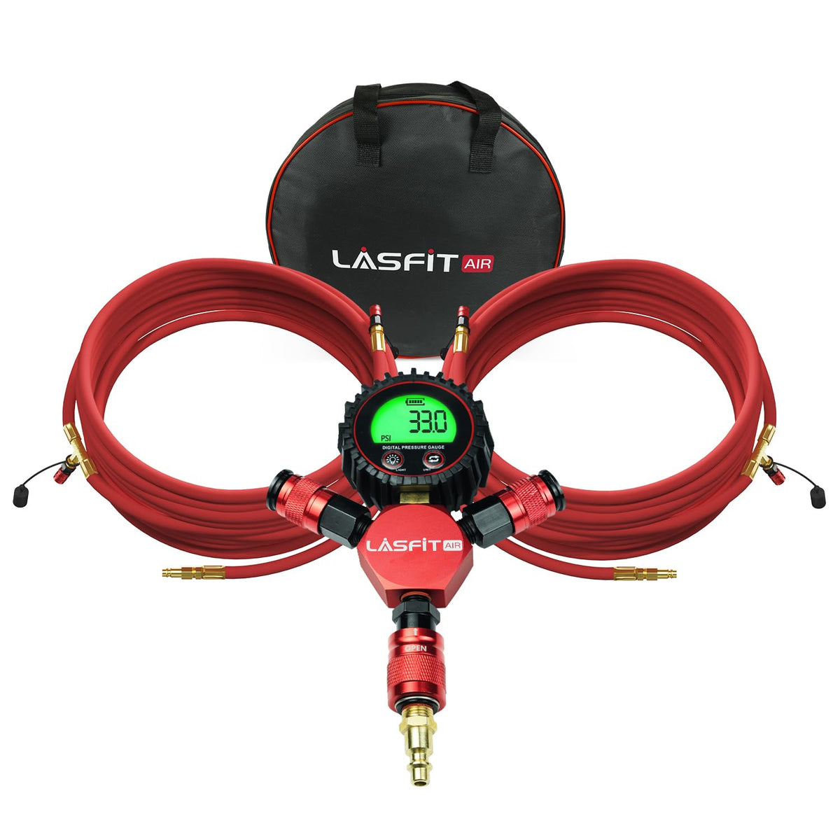 [2026 Upgraded] LASFIT H4 Tire Inflation Deflation System [No Leak & Kink] 200″ Wheelbase Universal Rapid High Flow Off Road Tire Deflator, 4 Tire Air Up Down to Inflate or Deflate at Once