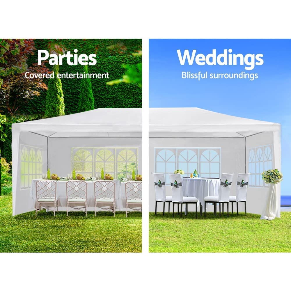 10'x20' Party Tent, Outdoor Wedding Event Tents for Parties with 6 Removable Sidewalls, Heavy Duty Waterproof Outdoor Canopy Camping Gazebo for Wedding BBQ Patio Backyard, White