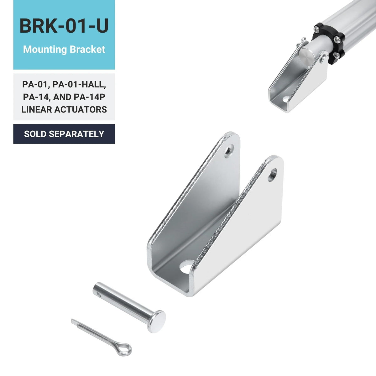 Progressive Automations 24VDC Hall Effect Mini Linear Actuator - 2" Stroke - 16lbs Force, IP65 for Food and Beverages, Home and General Automation, Brushed DC Electric Motor, PA-01-HS