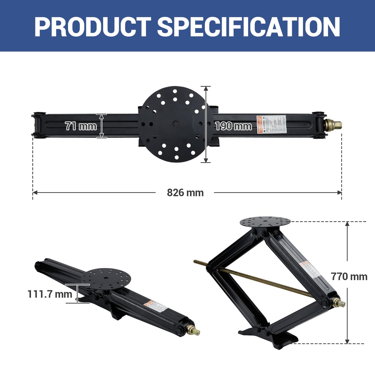 7500 LBS Heavy Duty Scissor Jacks Set of 4, 4 in to 30 in Adjustable Camper Trailer RV Leveling Stabilizer, Car Scissor Lift Jack with Crank Handle & Drill System for Travel Trailer Camper
