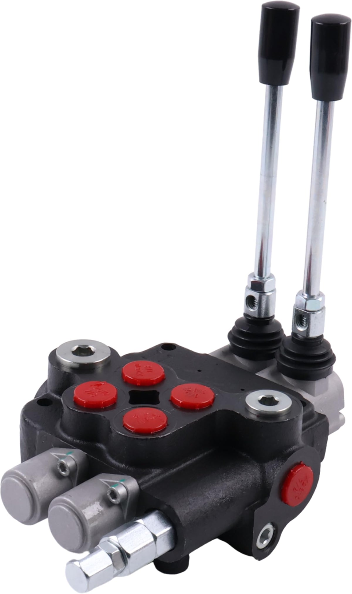 Solarhome 2 Spool Hydraulic Control Valve Open Center Double Acting 21 GPM 3600 PSI SAE Ports Compatible With Tractors Loaders Log Splitters