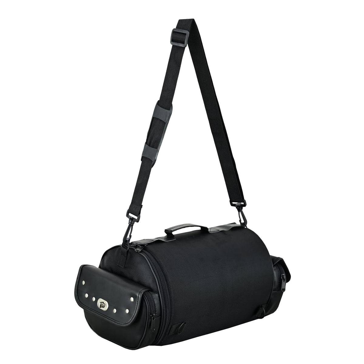 Vance Leathers Large Studded 2 Piece Sissy Bar Bag - Motorcycle Luggage with Multiple Storage Pockets & Removeable Rain Cover