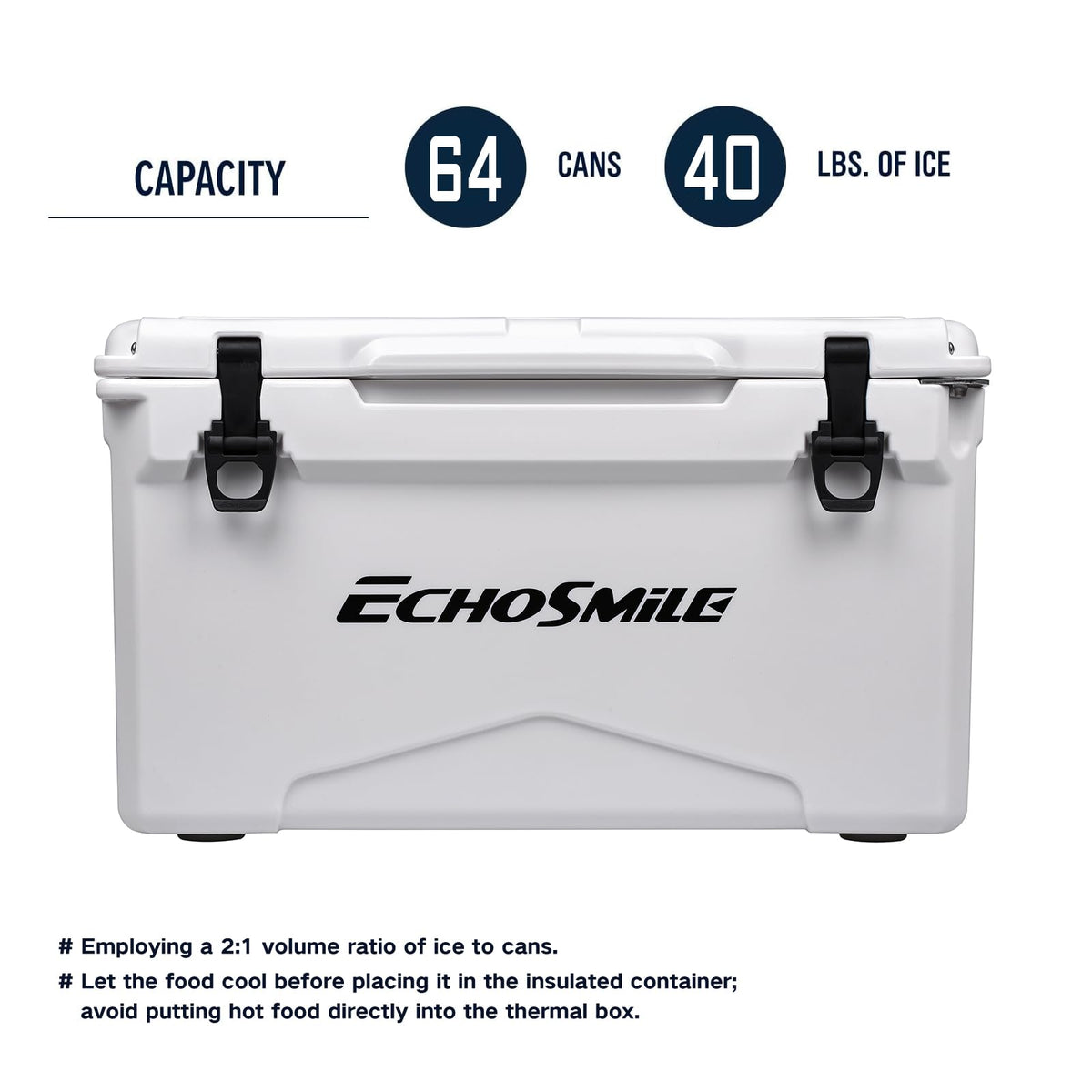 EchoSmile 25/30/35/40/60/75 Quart Rotomolded Cooler, Built to Stand up to The Rigors of The Journey