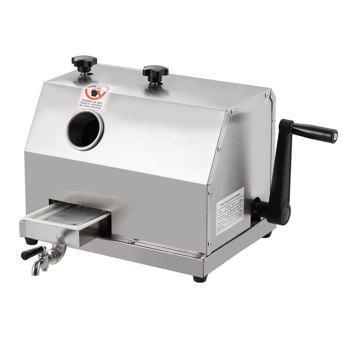 Commercial Grade Manual Sugar Cane Juicer with Stainless Steel 3-Rollers,2.4" Large Inlet, 110 LBS/Hour High Output Sugarcane Press Machine for Juice Bars, Restaurants & Home Use, Durable