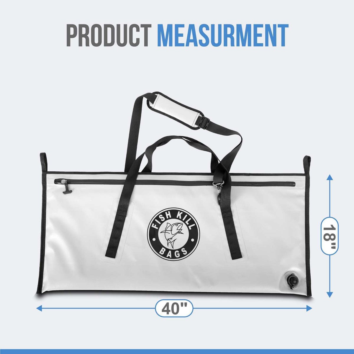 Flat PVC Tarpaulin Insulated Fish Cooler Kill Bag - Waterproof Fishing Cooler Bag with Easy Grip Carry Handles - Portable Soft Cooler - 3 Sizes