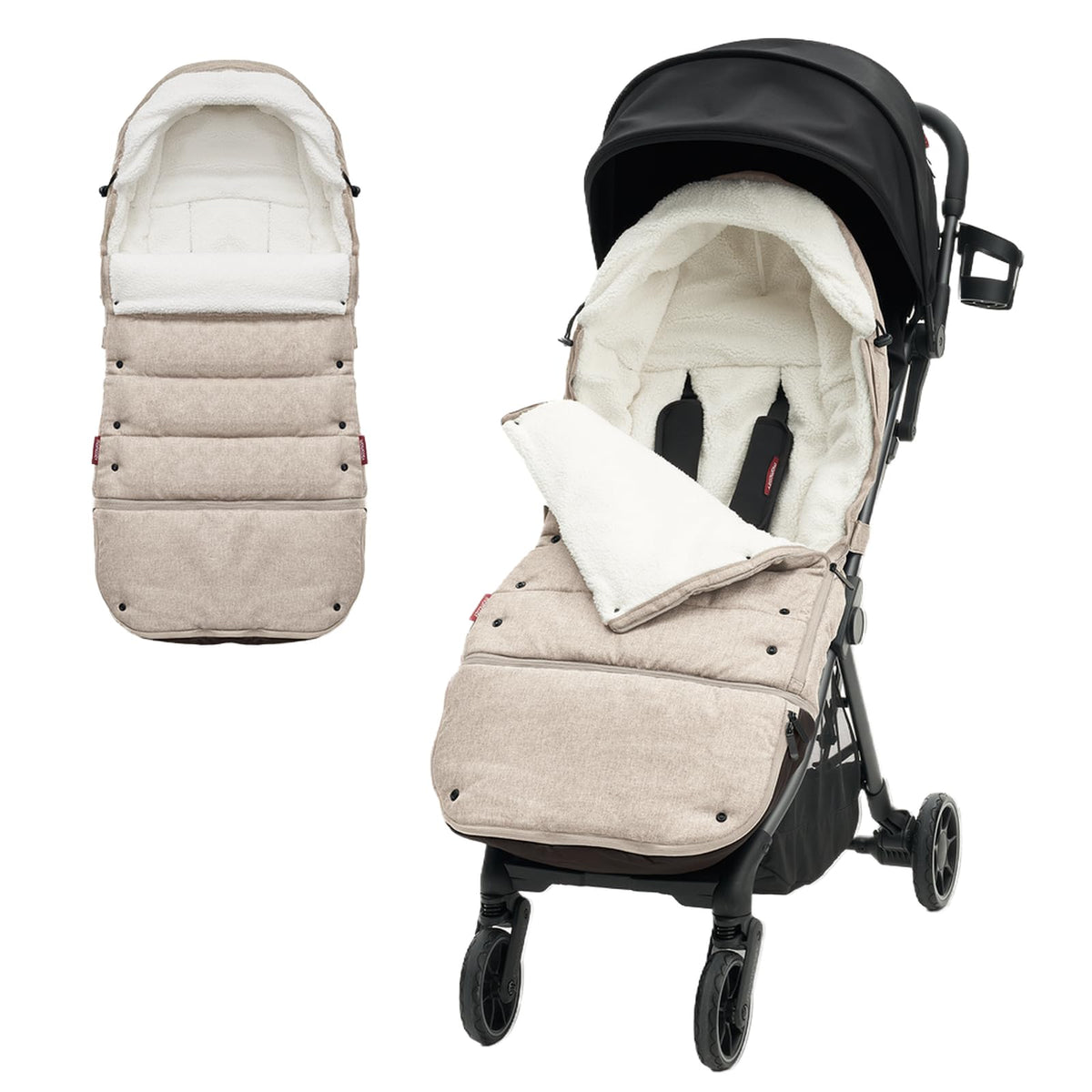Momcozy Stroller Footmuff Universal | Easily Attaches to Most Strollers | Ultra-Plush,Weather-Proof Stroller Sleeping Bag | Deluxe Warm Stroller Bunting Bag | Extendable Cover Winter | Adjust-Buckle