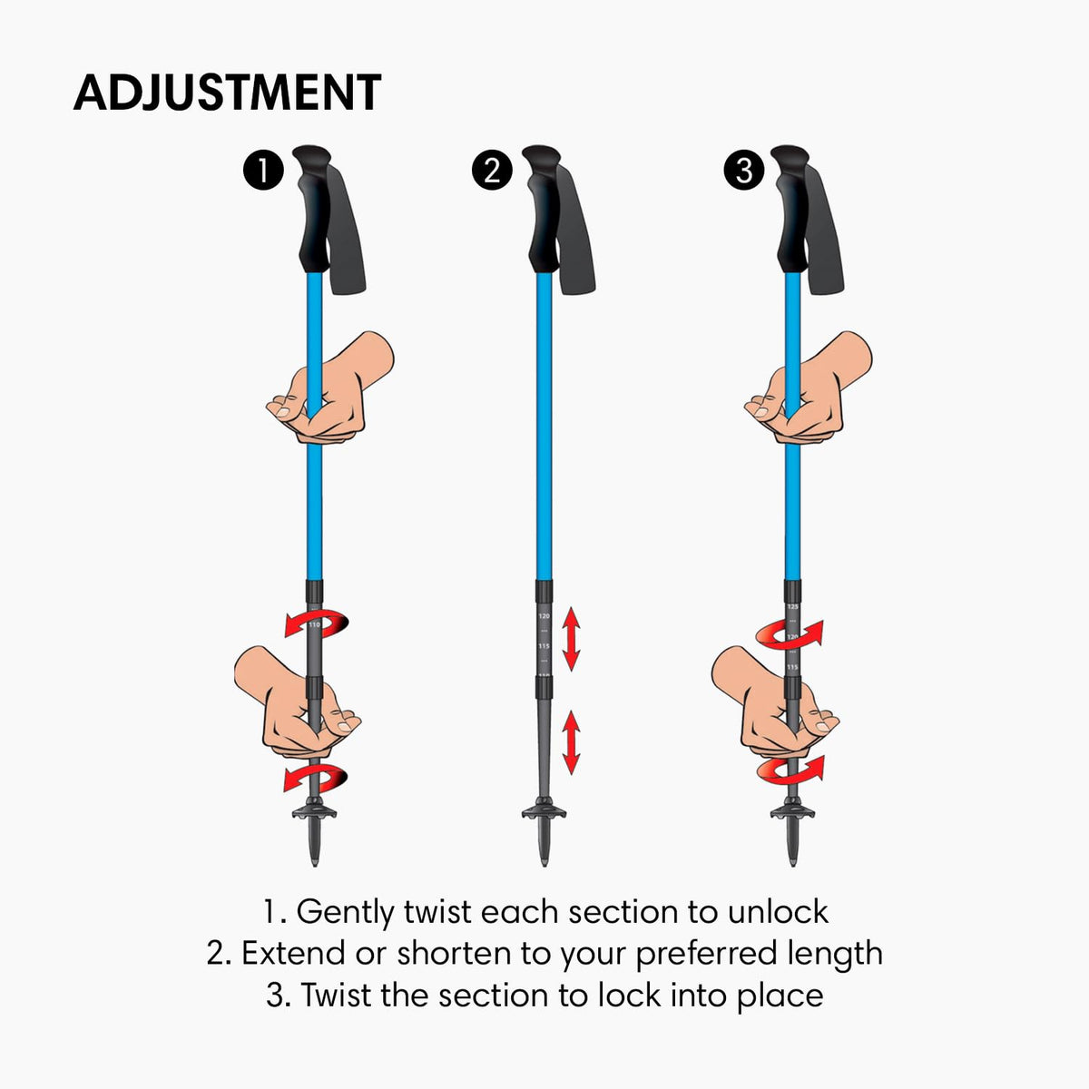 Fizan Compact 4 Trekking Poles – Ultralight, Backpacking, Thru Hiking Poles, Adjustable, Collapsible, Customized Fit, Cork Grips, Aluminum Walking Sticks (Black/EVA Cork)