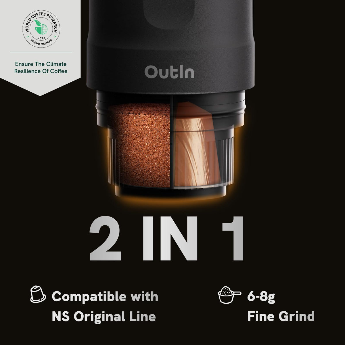 OutIn Nano Complete set Portable Espresso Machine with Double Shot Accessorries