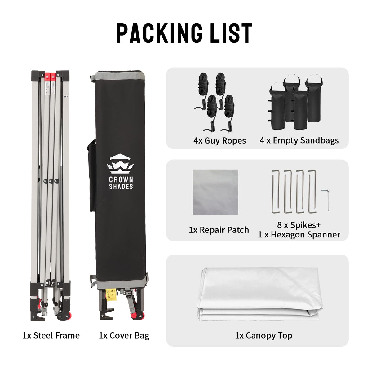 CROWN SHADES 10x10 Pop Up Canopy, Patented CenterLok One Push Tent Canopy, Newly Designed STO-N-GO Storage Bag, 8 Stakes, 4 Ropes (10x10, White)