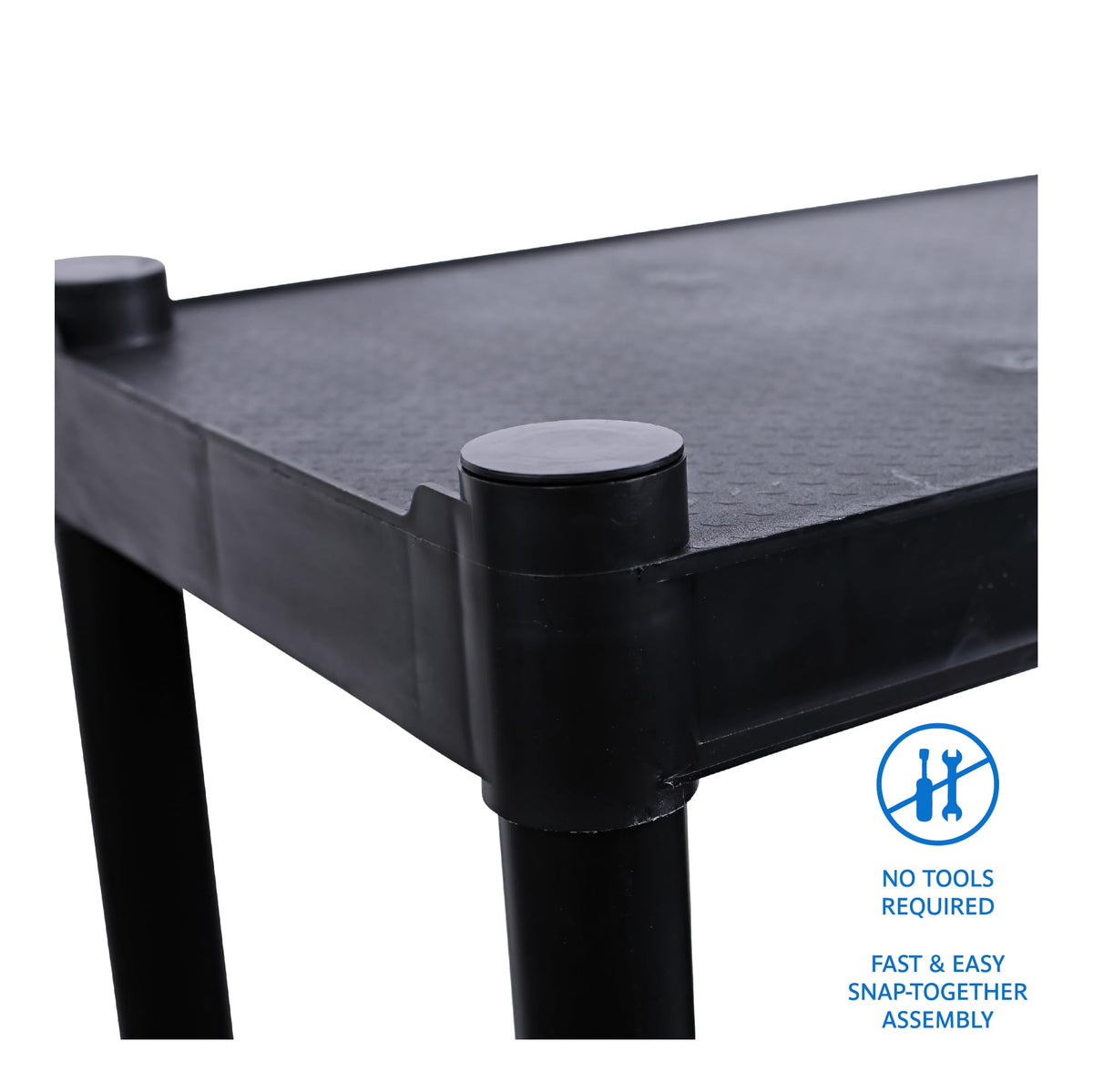 Iceberg Rough 'N Ready 4-Shelf Open Storage Shelving System, 32” W x 54” H, 13”D, Black