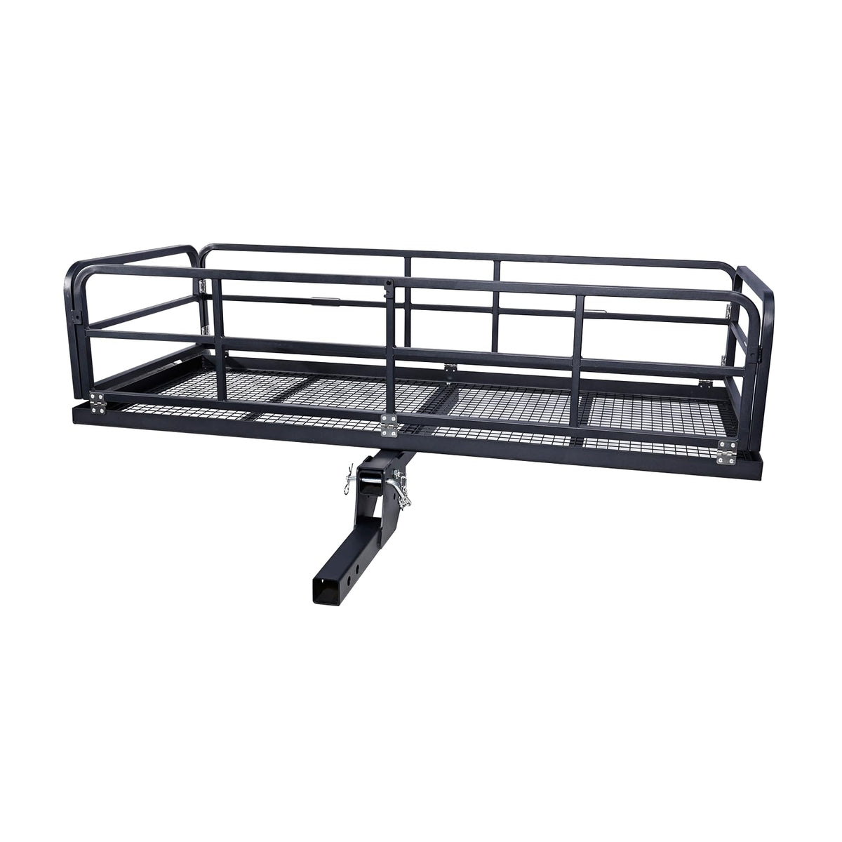 Folding Hitch Mount Cargo Carrier Rack - 750 LBS Heavy Duty Rear Luggage Basket for Car SUV, Fits 2" Receiver - Tow Hitch Cargo Rack for Camping Travel, Black