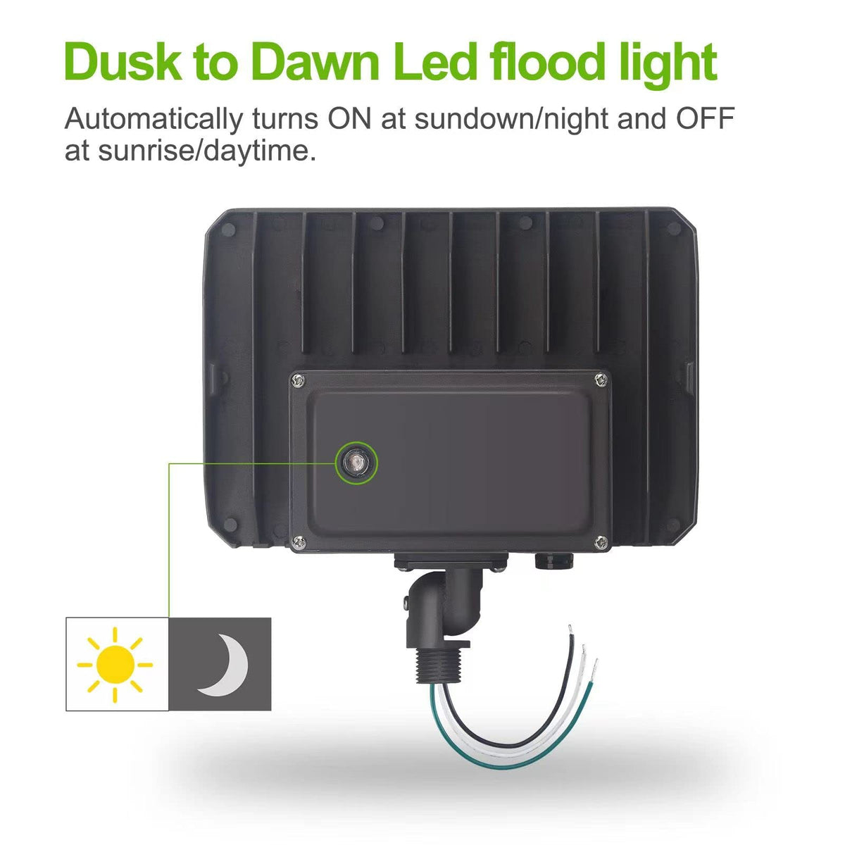 Paktonvo 100W LED Flood Light with Knuckle, Outdoor floodlight Dusk to Dawn Photocell 5000K 14000lm AC100-277V Equivalent 1000W, ETL Waterproof Wall Mount LED Security Light for Yard Garden 2 Pack
