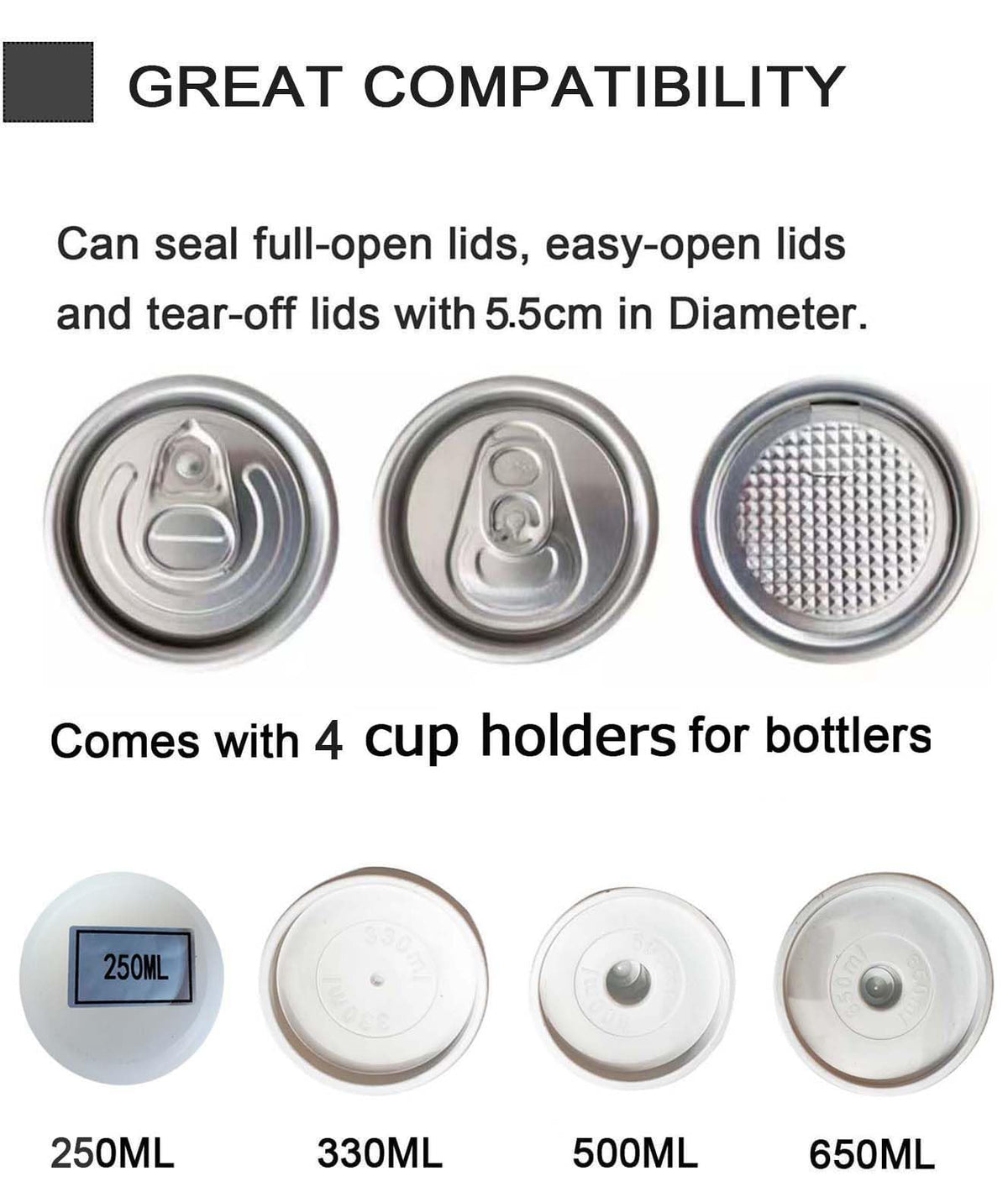 Automatic Commercial Can Sealer Machine, Roller Rotates Bottle Won't Rotate - Soda Can Seaming Machine, Height Adjustable, Electric Bottle Sealer Machine for Plastic Aluminum Beer Can (5.5cm in Diam.)