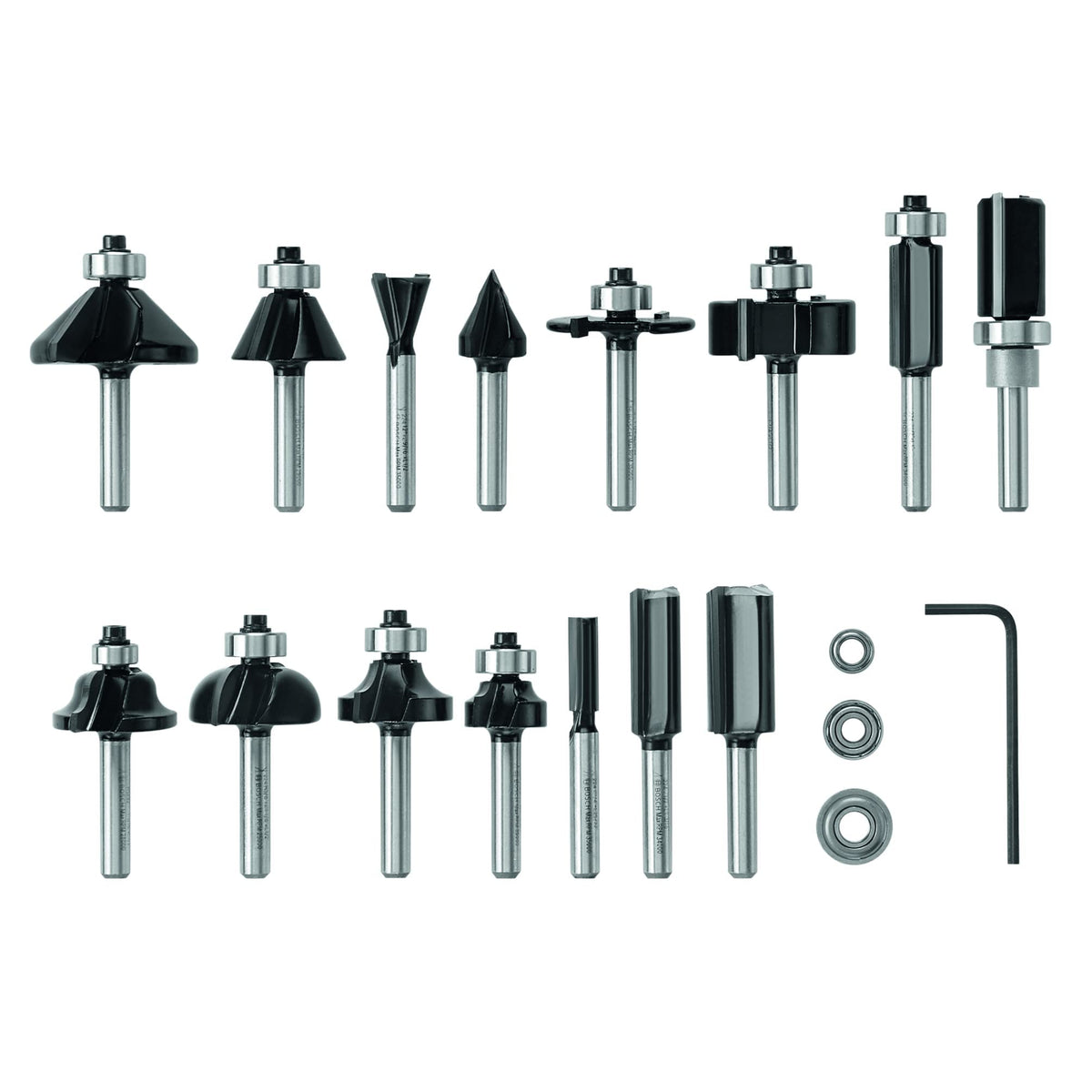 BOSCH 1617EVSPK Wood 12 Amp Router Tool Combo Kit - 2.25 Horsepower Plunge Router & Fixed Base with a Variable Speed&BOSCH 15 pc. Carbide-Tipped Wood Router Bit Set