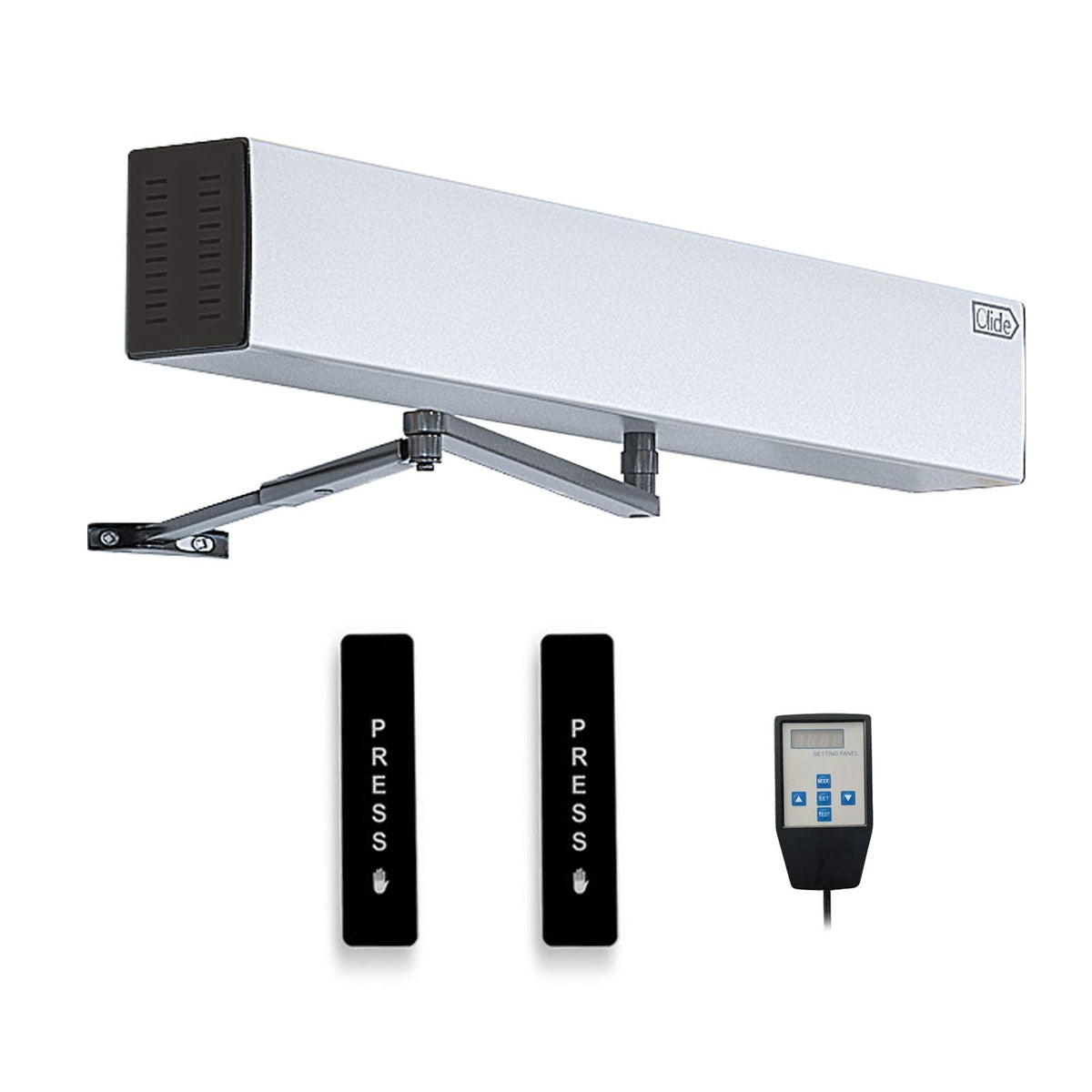 Olideauto Wireless Push Open Commercial Hospital/Home/Office/Shopping Mall Swing Door Opener for Max Door Weight 264lbs with Wireless Slimline Push Buttons
