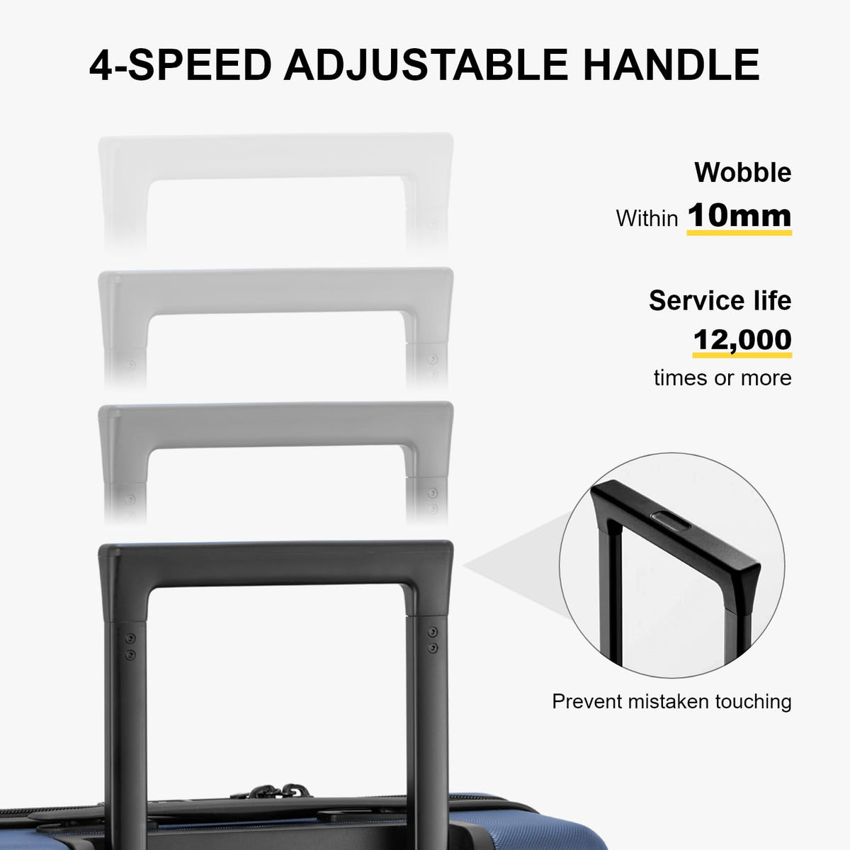 LEVEL8 Trunk Luggages, 28 Inch Luggage with Spinner Wheels, Luminous Textured Checked Large Hard Shell Lightweight with Tsa Lock, Navy