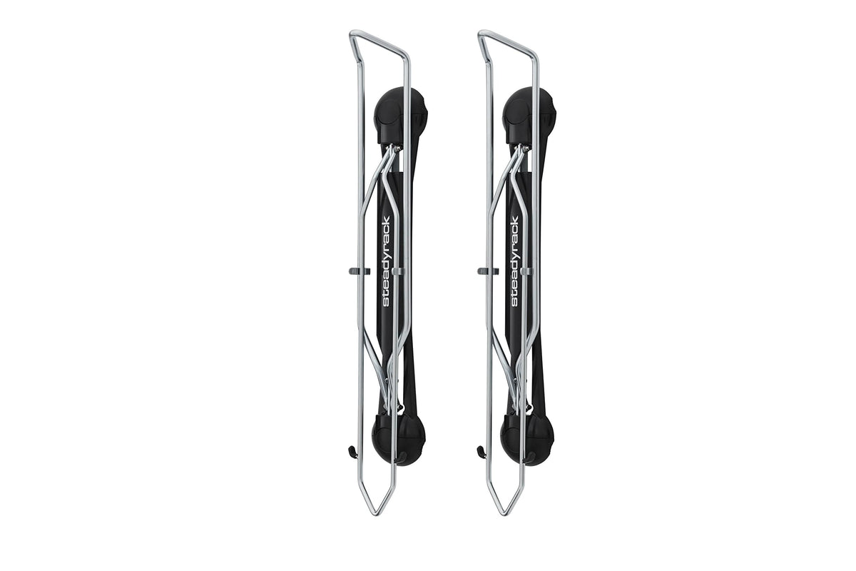 Steadyrack Bike Rack – Pivoting Mountain Bike Rack, Holds Up to 77 lbs, Fits 24"-29" Wheels, 2.1"-2.8" Tires, Foldable Wall Mount for Space-Saving Bicycle Storage - 2 Pack